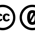 黑色CC和CC0标志并排。