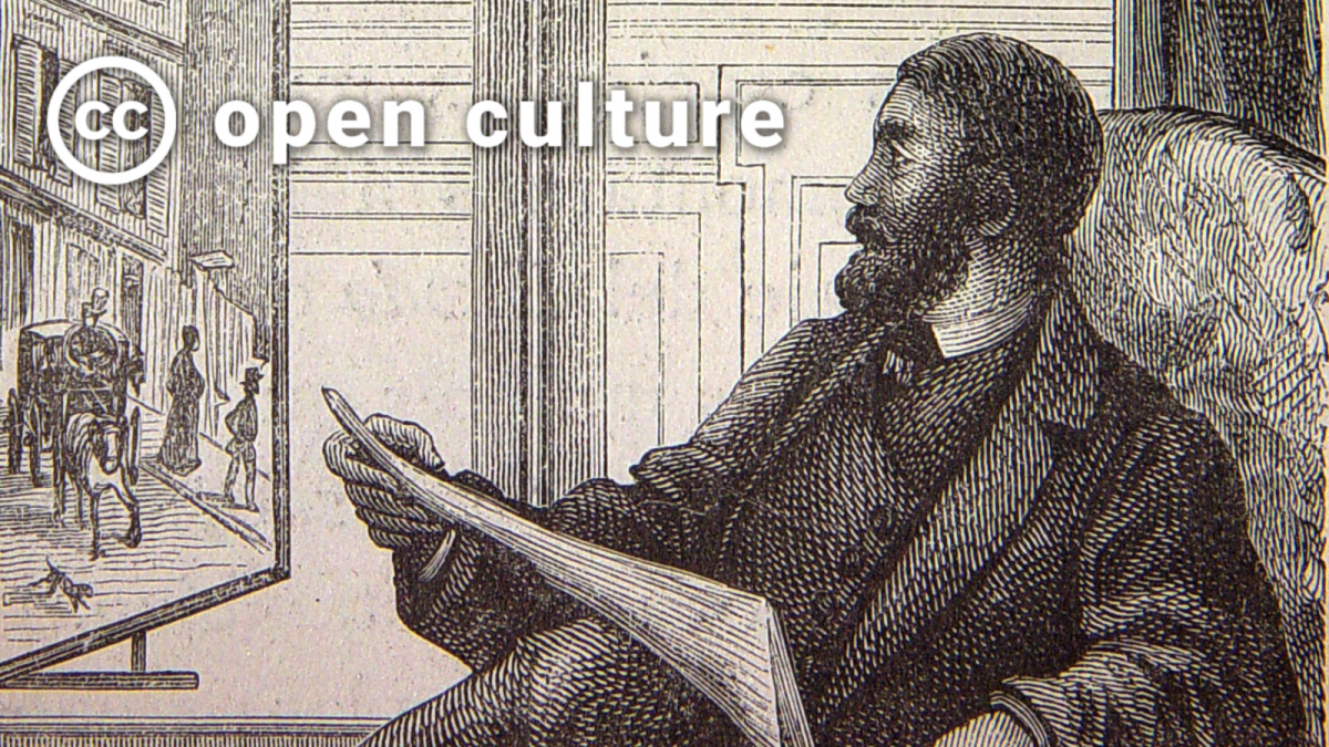 图片左上角有一个白色CC开放文化标志，上面有一个人坐在窗边看报纸