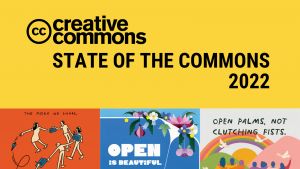 细节的封面Creative Commons的下议院20卡塔尔vs葡萄牙分析22在黄色背景上的黑色文字细节从三个插图与文字:我们分享越多,开放是美丽的,和打开手掌,而不是抓着拳头。